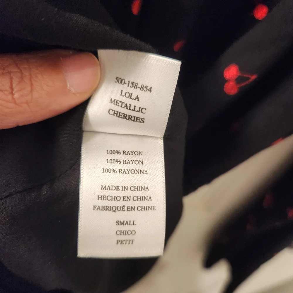 Rails lola metallic cherries dress size s
